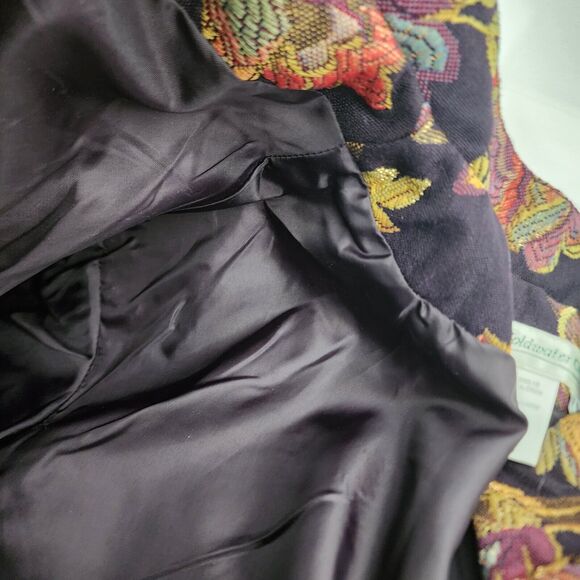 Coldwater Creek Womens Jacket XL Embroider Tapestry Floral Full Zip Blazer Lined - Picture 7 of 10